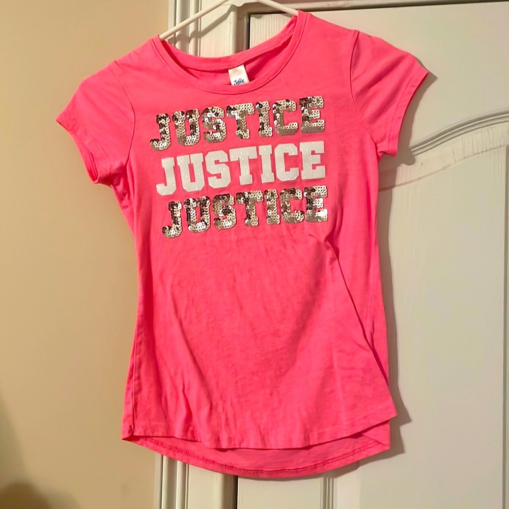 Size 10 girls Pink Justice Shirt